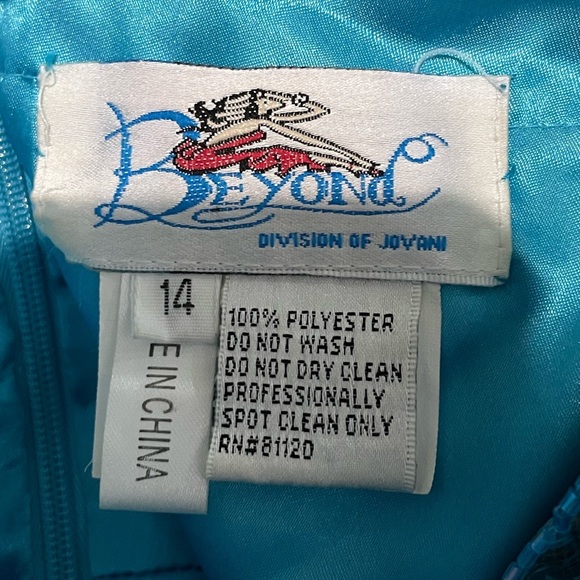 Beyond Jovani Blue Sequin High Low Ruffle Formal Dress 12 Pageant Prom Fairycore - Picture 9 of 12